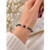 Bransoletka srebrna 925 Talizman TURMALIN CZARNY CYTRYN kamienie naturalne